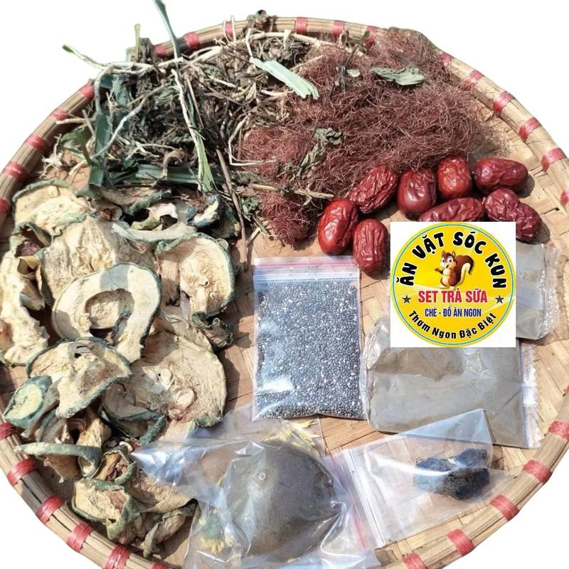 Sét Sâm Bí đao Hạt chia nấu 4 lít nước giải nhiệt mùa hè -kèm thạch đen sương sáo và cách nấu đơn giản - Sóc Kun Nước Trà Chè Tea