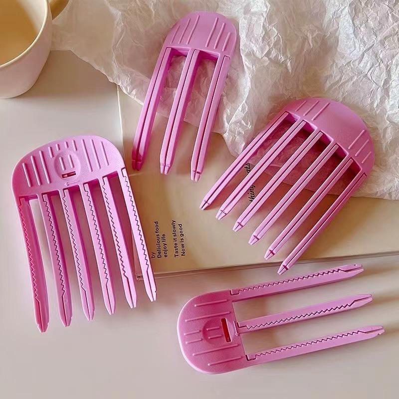 Product Introduction of New Hair Care Roots Natural Fluffy Hair Clip No Heat Plastic Hair Curler Twist Styling Diy Tools 3/ 6 Teeth Comb Fluffiness Tool 19