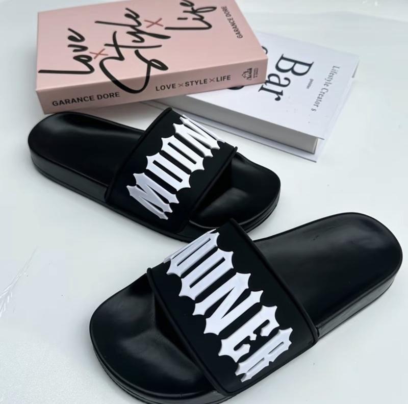 Dép nam nữ quai ngang MOONER M10 CHỮ TRẮNG chất liệu cao su cao cấp chống nước,chống trơn trượt Slipper dep cap