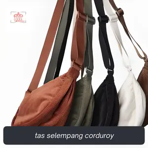 Ifti-Tas Selempang KASUAL Corduroy Untuk Pria dan Wanita mini SLING BAG SELEMPANG WAISTBAG Slingbag