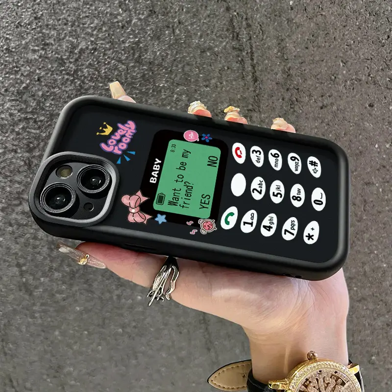Softcase silikon for iphone 11 12 13 14 Plus 15 pro max 6 6s 7 8plus x xs xr xsmax hitam aesthetic unik dan lucu silicone casing hp TY14TK341SHRL fyp cover protect 2