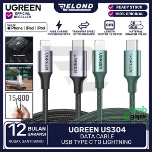 UGREEN Kabel Data USB C to Lightning MFI UGREEN US304 PD Fast Charging Braided Nylon / Rubber