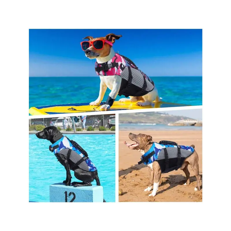 1pc Dog Life Jacket, Lightweight Dog Life Vest, Pet Life Vest With High Buoyancy & Reflective Strips For Boating, Suitable For Small/Medium/Large Dogs 4