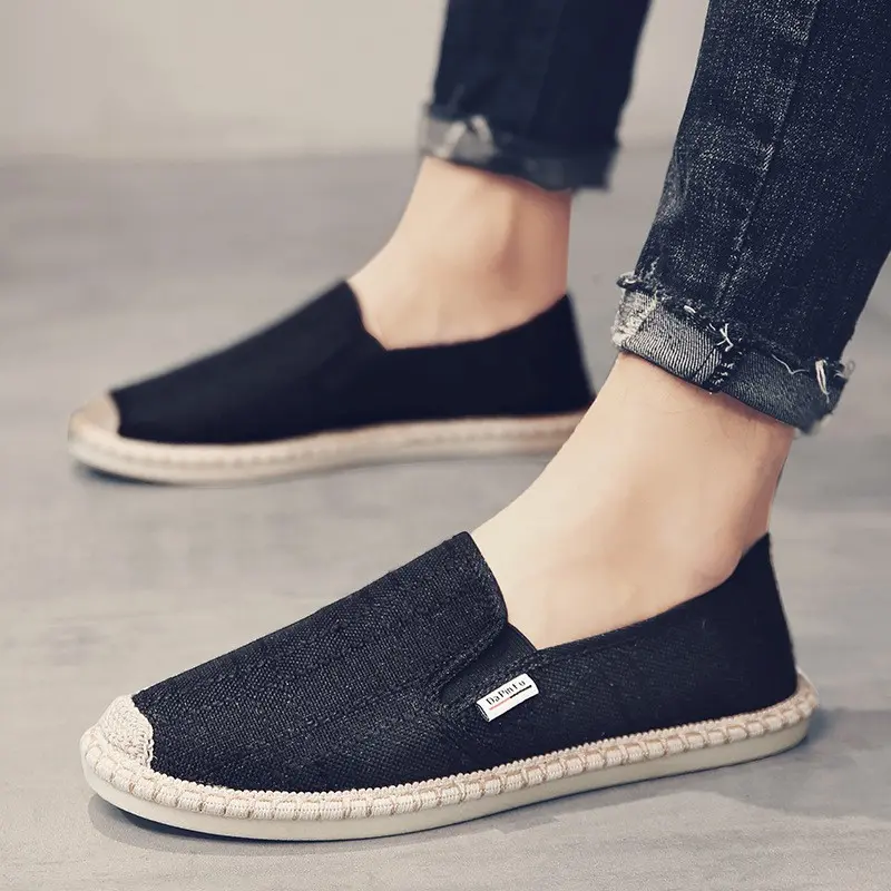 Giày lười vải slip on nam chất liệu vải bố thoáng khí đế cao su nhiệt dẻo êm mềm chống trơn - Mã SP 2917