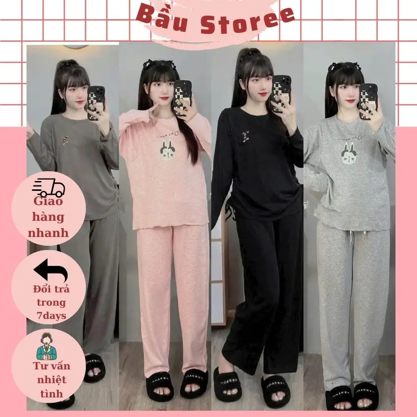 BỘ BẦU DÀI TAY THU ĐÔNG V347 CHAADT THUN TĂM CO DÃN THOẢI MÁI KẾT HỢP RÚT EO XINH XẮN CHO MẸ