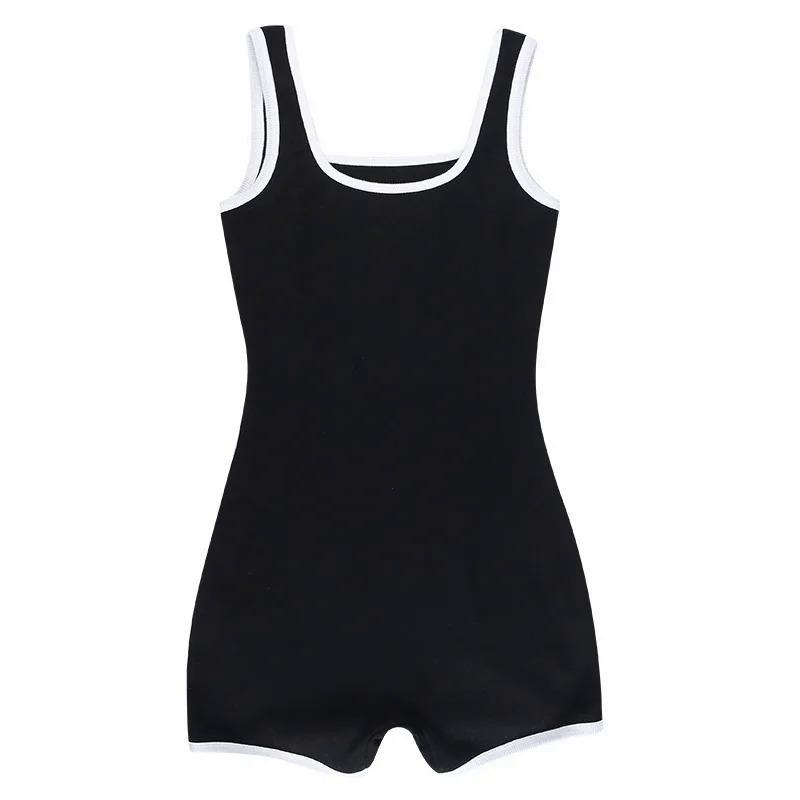 Product Introduction of Áo Jumpsuit Quần Thường Ngày Cho Nữ, Hàng Mới Về, Có Dây Đeo Và Viền Màu Tương Phản, Dáng Ôm, Thời Trang, Quần Đùi Áo Jumpsuit Quần Thường Ngày Quần Áo Tập Yoga Thể Thao 19