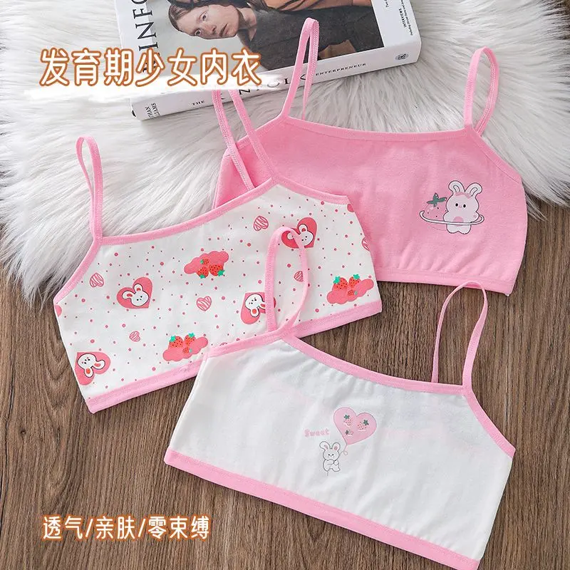 Áo Vest Hai Dây Cotton Nguyên Chất, Thoáng Khí, Cho Bé Gái Trong Thời Kỳ Phát Triển, Đồ Lót Cho Bé Gái, Thích Hợp Cho Bé Gái 7-8-9-10, Áo Ống Học Sinh Bé Gái 5