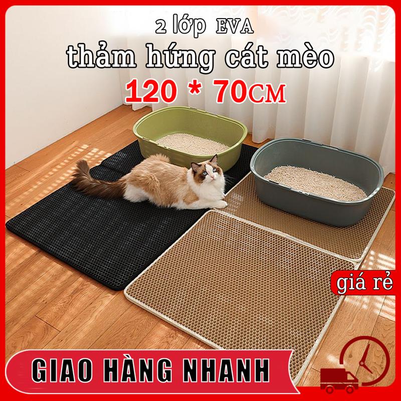 【120cm*70cm thảm cát mèo Thảm hứng cát mèo chậu cát cho mèo Thảm hứng cát mèo Kích thước lớn thảm lót cát đi vệ sinh cho mèo Thảm chống văng cát thảm lót cát mèo maydon  cat