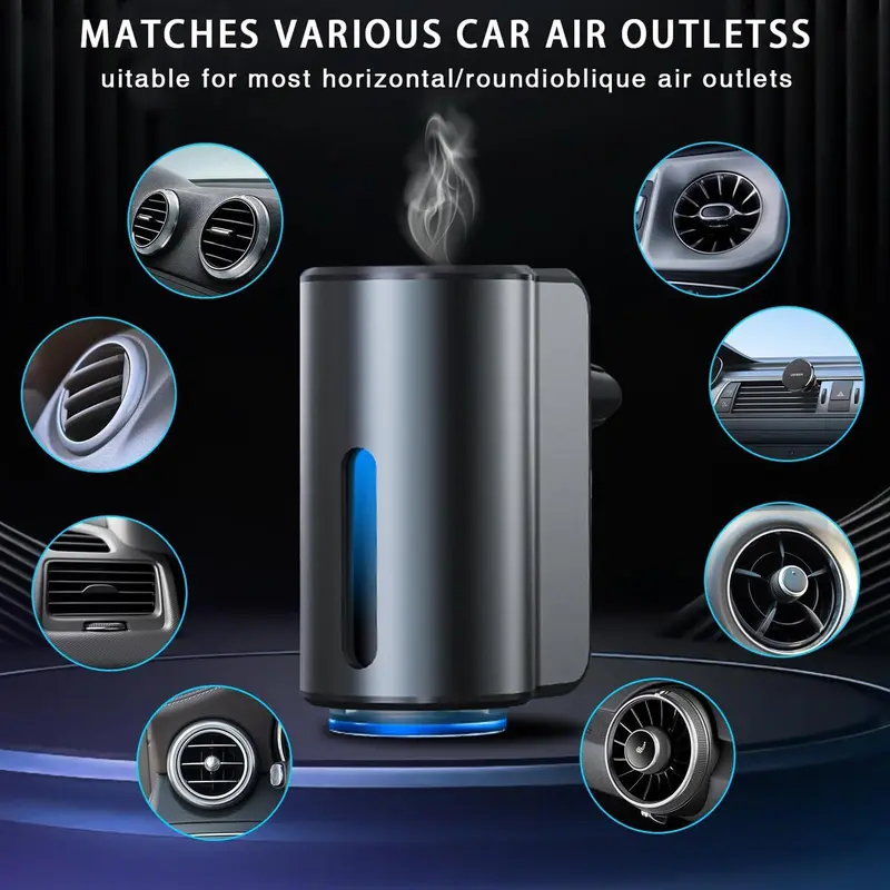 Smart Car Air Freshener, USB Rechargeable Car Aroma Diffuser with 3 Adjustable Modes, Ultrasonic Mist Maker for Car, Home, Office 7