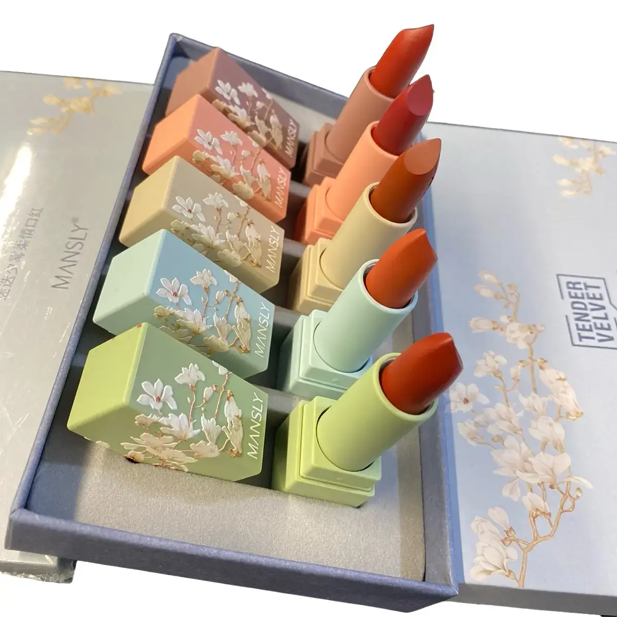 Set Hộp Son Lỳ chống trôi ( combo 5 cây )  mansly ( Hàng nội địa Trung) Cosmetic Son Môi Mỹ Phẩm