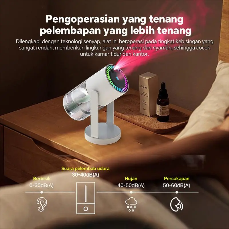 【2 in 1】280ml Pelembab proyeksi bintang yang dapat diputar lampu atmosfer diffuser pembersih udara semprotan aromaterapi garansi satu tahun 6