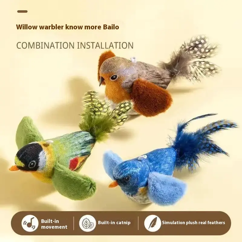 Cat doll toy Interactive bird doll toy suitable for cats to play alone sports toys