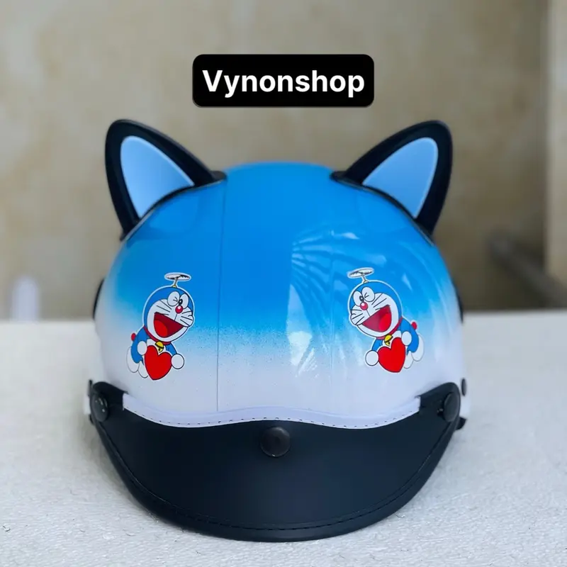 Mũ Bảo Hiểm Biển Trắng Doremon Cao Cấp - Bảo Hành 12 Tháng Helmet Cao Su Phụ Kiện 4