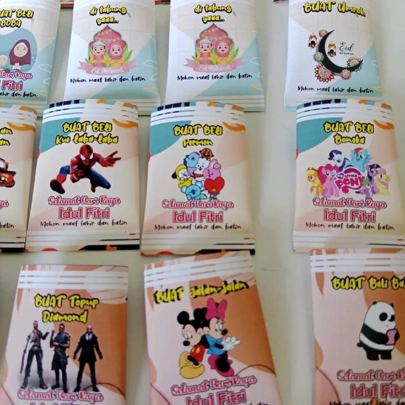 [READY STOCK] 1 pak isi 20pcs Mini Amplop THR bentuk permen/Amplop hari raya idul fitri/Amplop Lebaran 3