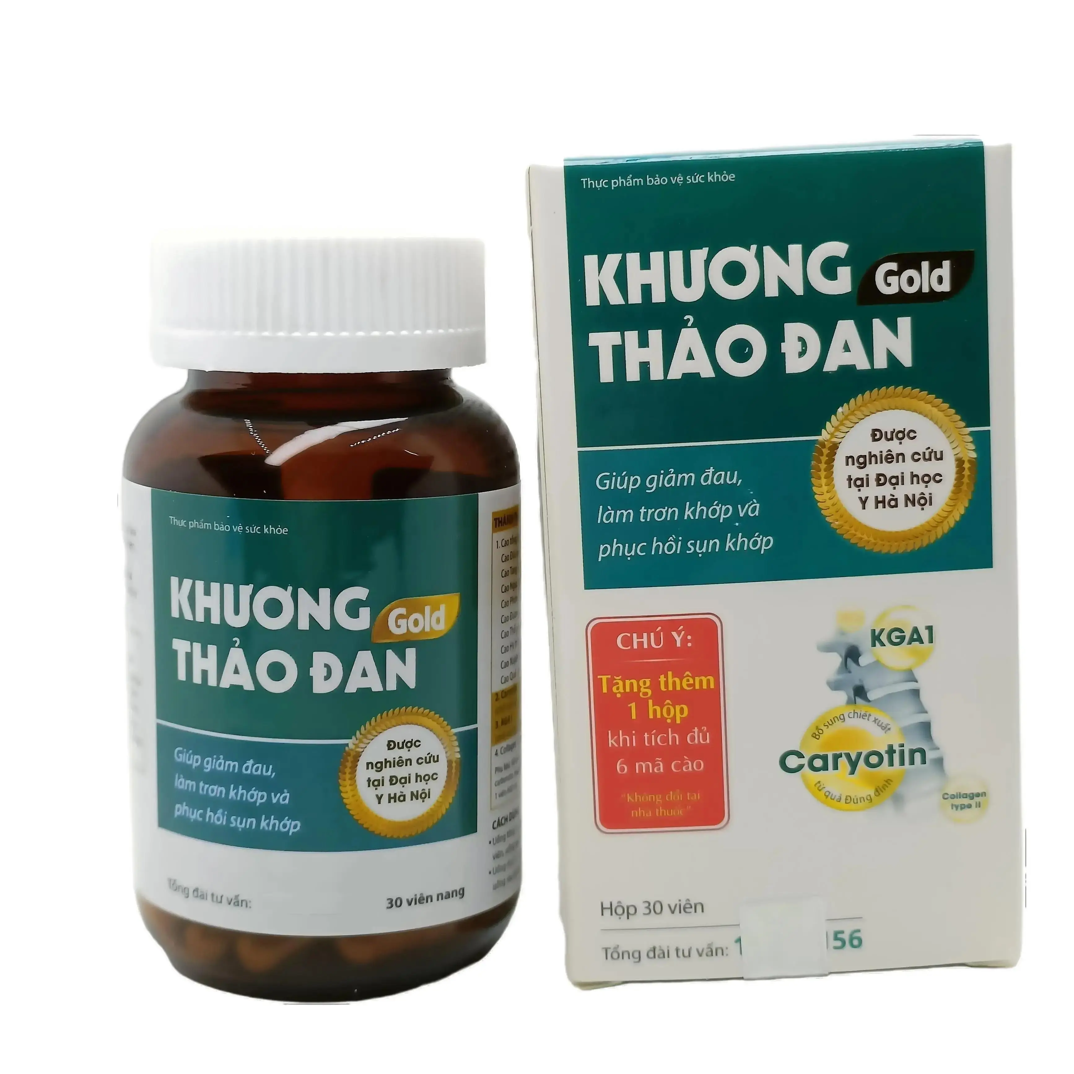 Viên xương khớp Khương Thảo Đan Gold lọ 30 viên - Hỗ trợ giảm đau nhức xương khớp, giảm các triệu chứng viêm khớp
