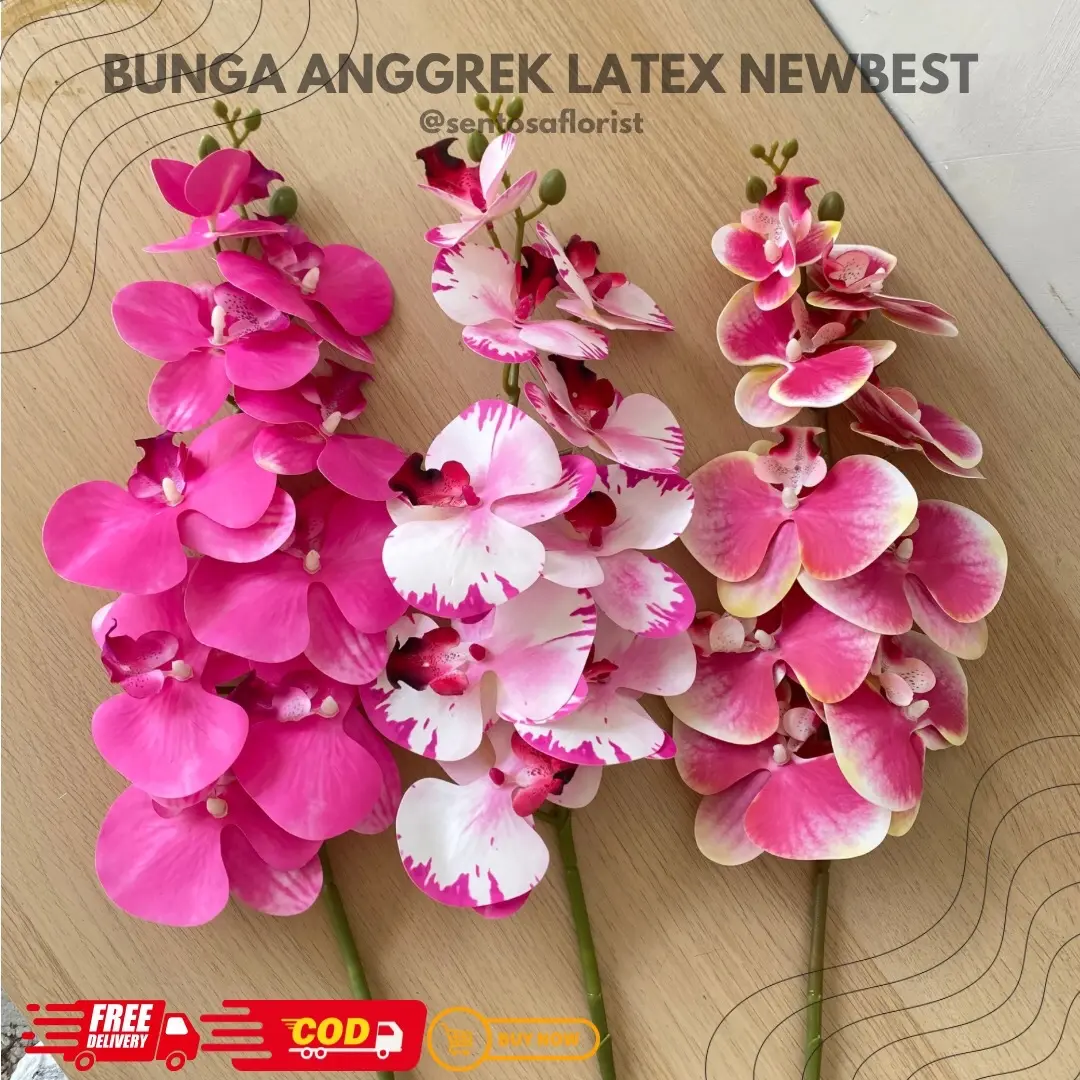 BUNGA ANGGREK LATEX NEWBEST/BUNGA ANGGREK LATEX ARTIFICIAL DEKORASI Mawar
