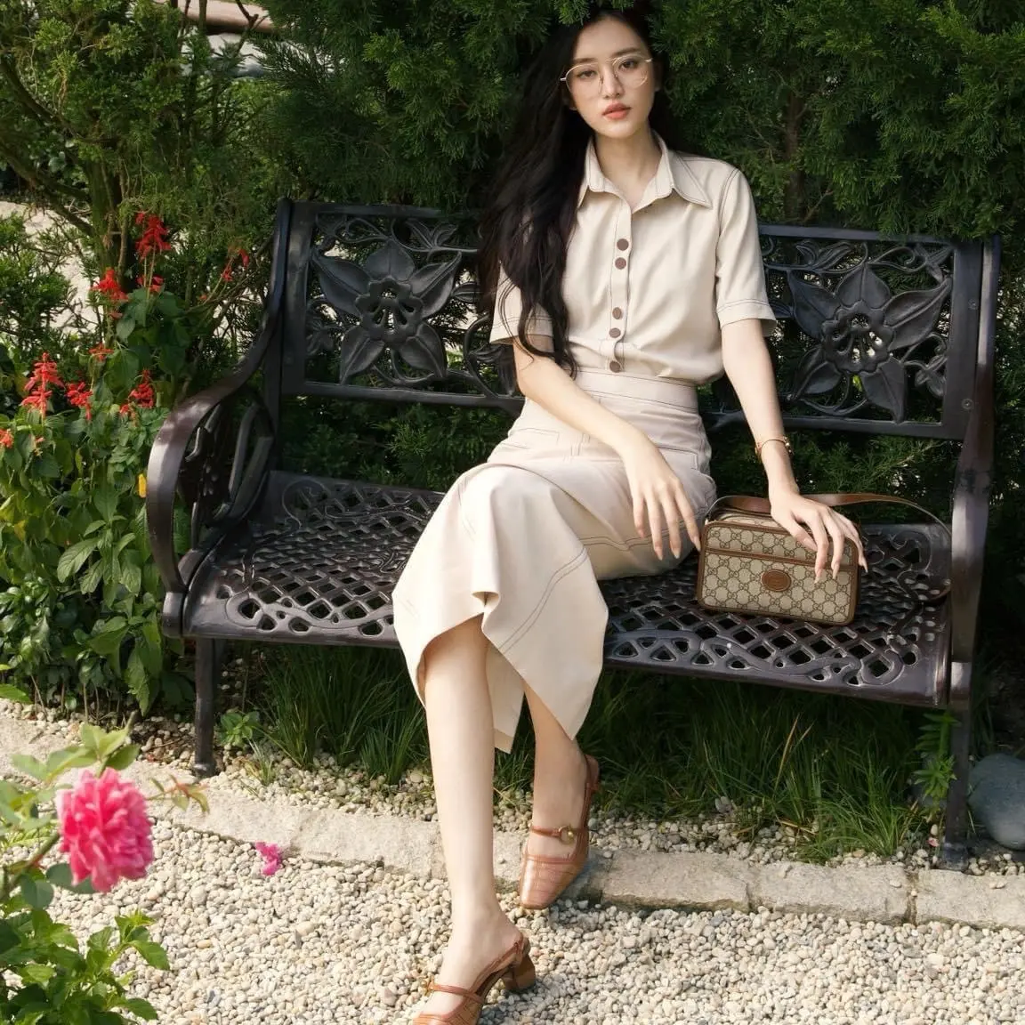 BONITA SET - Set bộ áo sơmi chân váy bút chì White Plan Nữ Top