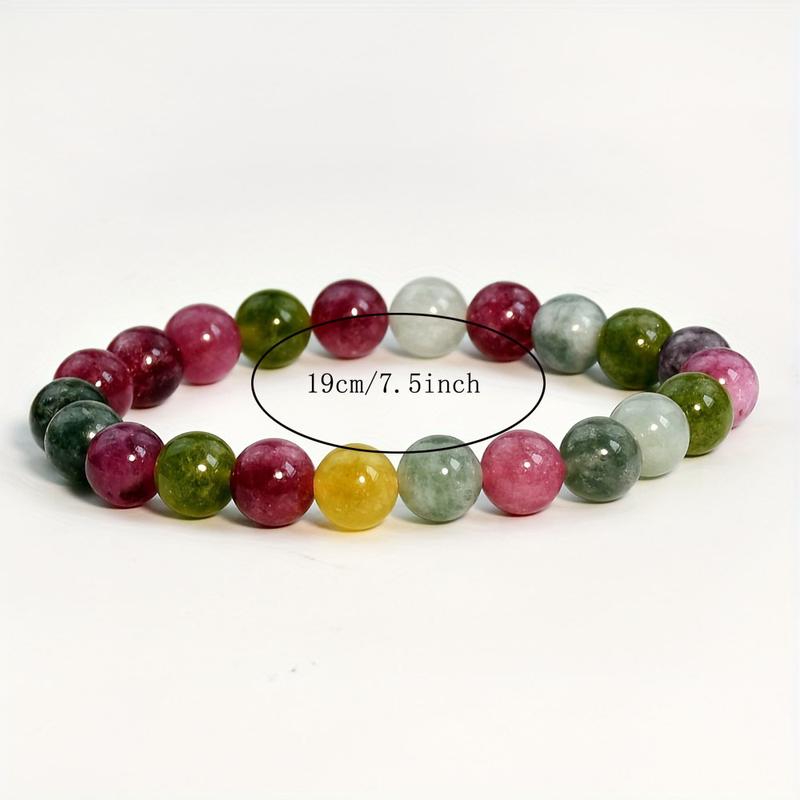 Y2g Style Rainbow Color Tourmaline Natural Stone Beaded Bracelet Women's Handmade DIY Bracelet Energy Stone 2