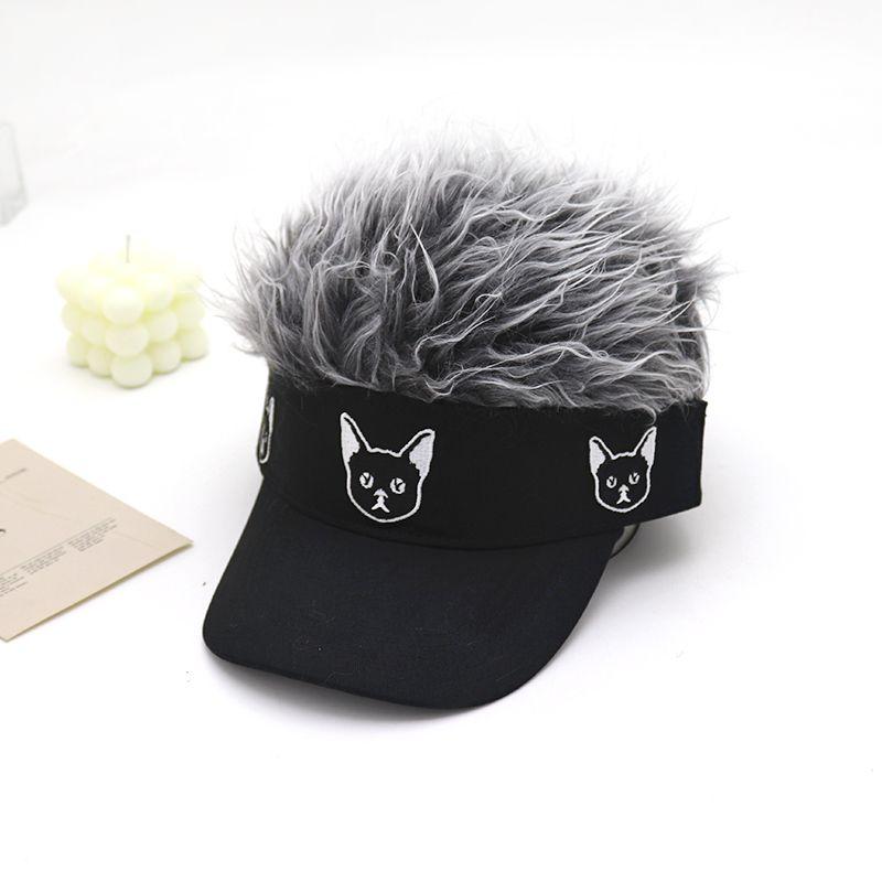 Product Introduction of 2024 Spring, Autumn and Winter Peaked Baseball Cap Men's and Women's Sun Hats Adult Wig One-Piece Hat Hip Hop Cool Funny Cap 4