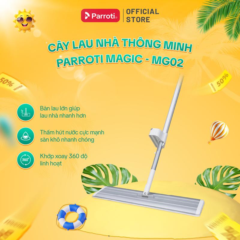 [SALE HÈ] Cây lau nhà tự vắt MG02 bàn lau 50cm - chổi lau nhà 360 độ Parroti Magic - MG02