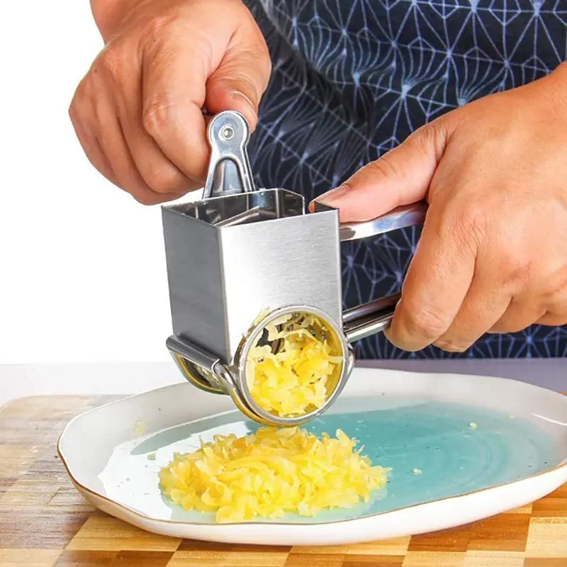 Stainless Steel Rotary Cheese Grater With 1Different Blades Creative cheese slicer Chopper Kitchen Tool ralador
