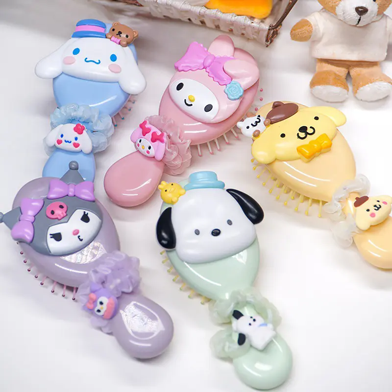 Sikat Urut Kusyen Udara, Sanrio, Cinnamoroll, Kuromi, Mymelody, Pochacco, Sikat Mudah Alih, Berus Rambut, Untuk Kanak-kanak Perempuan, Reka Bentuk Kartun, Sesuai sebagai Hadiah