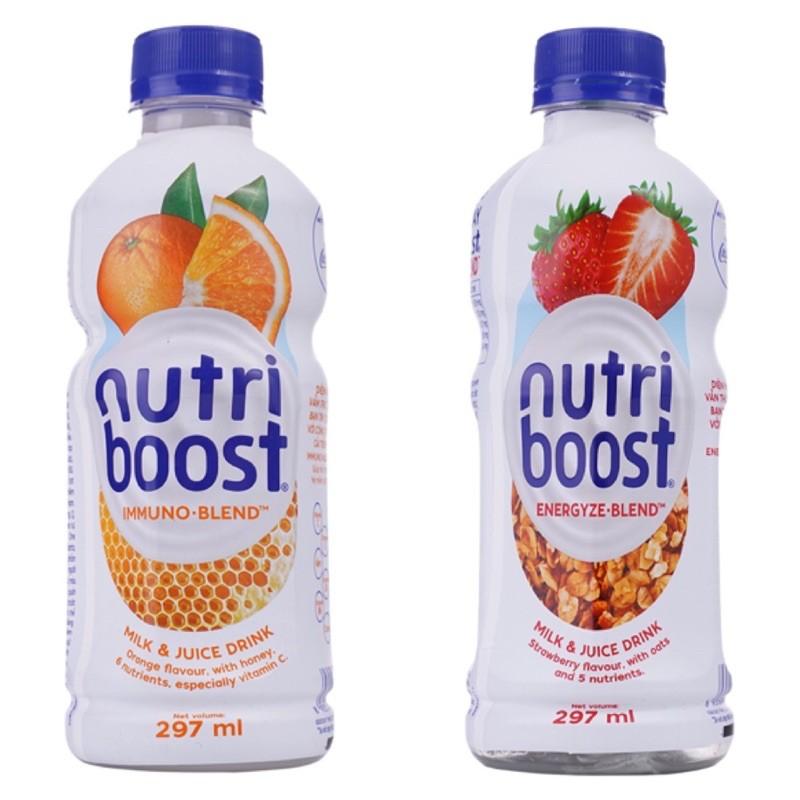 SỮA TRÁI CÂY NUTRI BOOST HƯƠNG DÂU CAM CHAI 297ML Lượng đường thấp Lượng đường thấp Ít chất béo