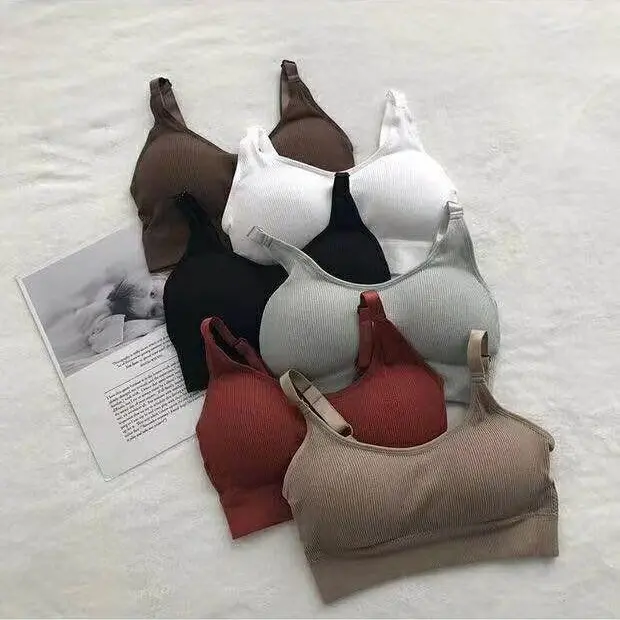 Bear Thread Wrapped Chest No Steel Ring Beauty Back Bra for Women with Chest Pad Yoga Tube Top Vest Sports Sleep Bra
