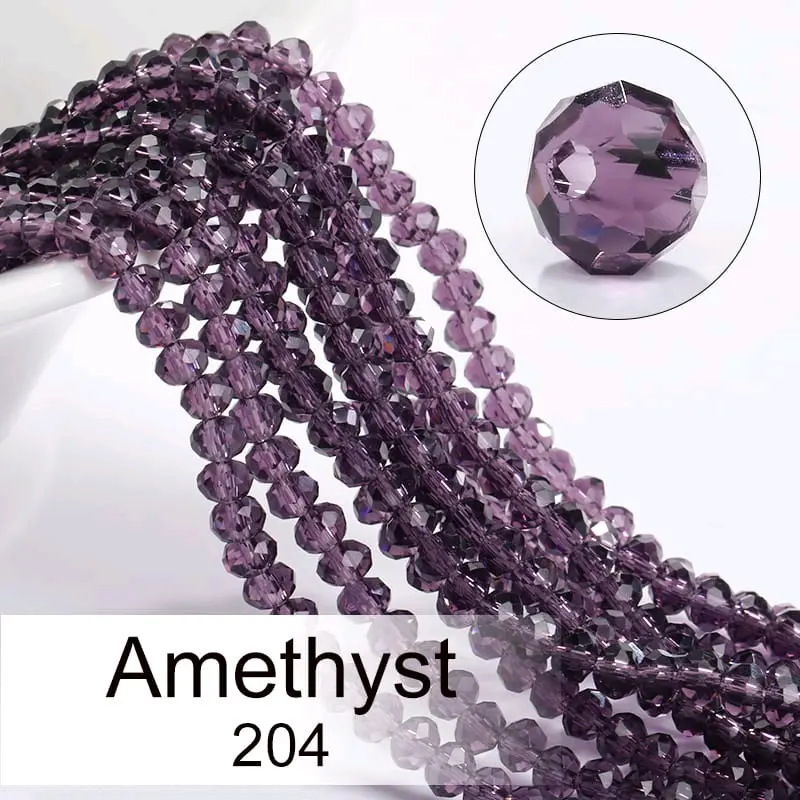Manik Kristal Ceko bentuk Bakpau 4 mm, 6 mm dan 8 mm Crystal