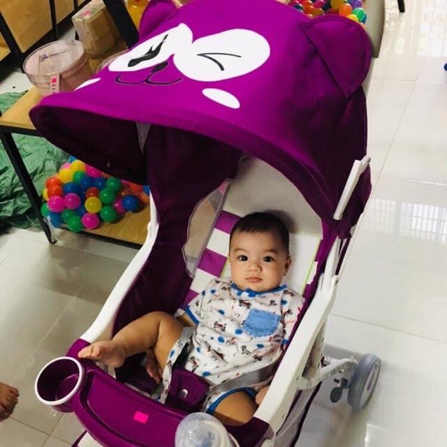 Product Introduction of [MIỄN SHIP] Xe đẩy cho bé, xe đẩy sơ sinh 3 tư thế nằm, ngả, ngồi , gấp gọn hình mắt gấu, bảo hành 6 tháng 12