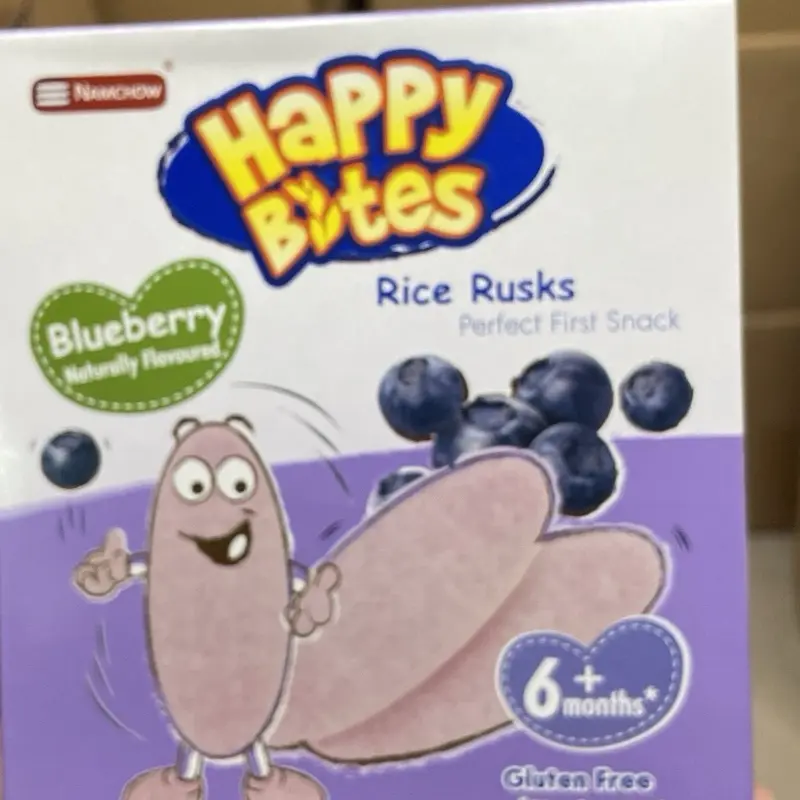 Bánh Gạo Ăn Dặm HAPPY BITES Cho Bé 3 Loại (Táo, Việt Quất, Chuối) 50g 1
