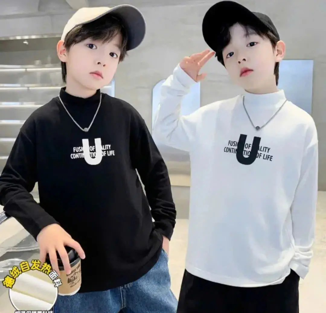 áo dài tay cho bé trai , size từ 17 -45kg, chất vải giữ ấm tốt cổ cao 3 phân  , mẫu chữ U . hàng may kỹ