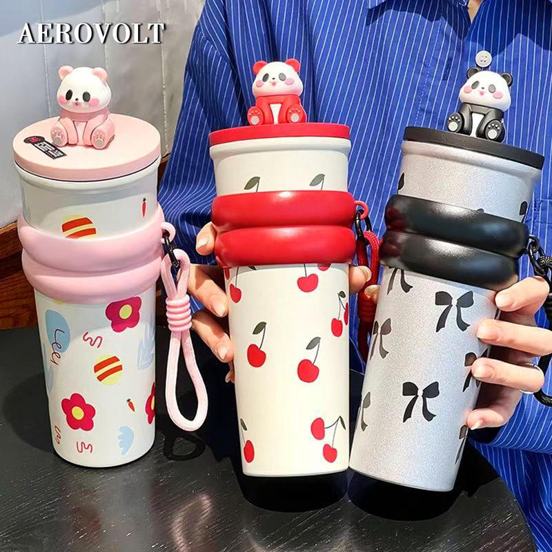 700ML Ly Giữ Nhiệt Hình Thú Dễ Thương – Cốc Cà Phê Xinh Xắn Cho Nữ – Dung Tích Lớn, Có Ống Hút – Bình Nước Giữ Lạnh Tiện Lợi Mang Đi binh giu nhiet