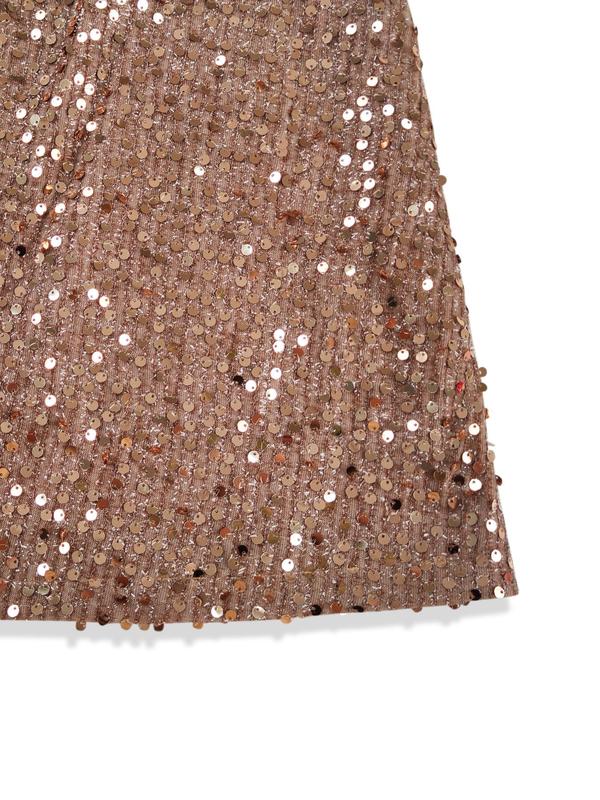 Plus Size Ruffle Layered Sleeve Split Thigh A Line Glitter Sequin Maxi Evening Dress, Elegant Deep V Neck Cap Sleeve Zipper Design Evening Party Gown, Women's Clothes for All Seasons 8