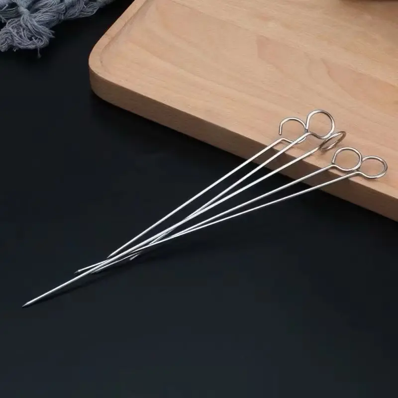 Combo 10 xiên khâu bụng vịt, kim khâu bụng vịt quay, xiên thịt mini dài 17cm lu 6