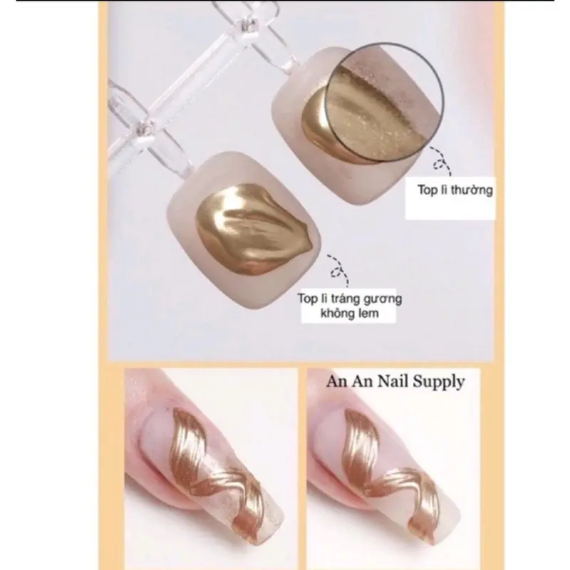 Top lì không lem Vendeeni chống lem - Gel liên kết làm nền chà tráng gương, vẽ móng, trang trí nail Sơn Gel top  lì 8