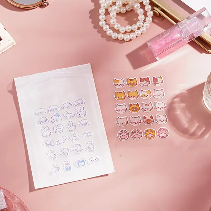 Miếng Dán Mụn, Chủ Đề Sanrio Hoạt Hình Kuromi, Chất Liệu PE, Miếng Dán Mụn Dễ Thương, Miếng Dán Mụn, Chăm Sóc Da, 20 / 24pcs 1