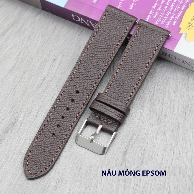 (FOM MỎNG) Dây Da EPSOM Nhiều Màu Nhiều Size, Dây Đồng Hồ da bò Nam Nữ  Kèm Khoá+Chốt+Cây Tháo Dây,BH 6 Tháng dây  đồng hồ dây  da 6