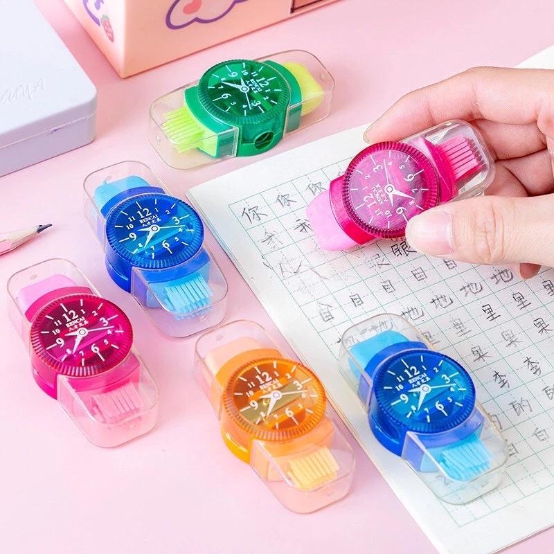 ￼Gọt Bút Chì VPPT&T Hình Đồng Hồ Kèm Tẩy Và Chổi 1