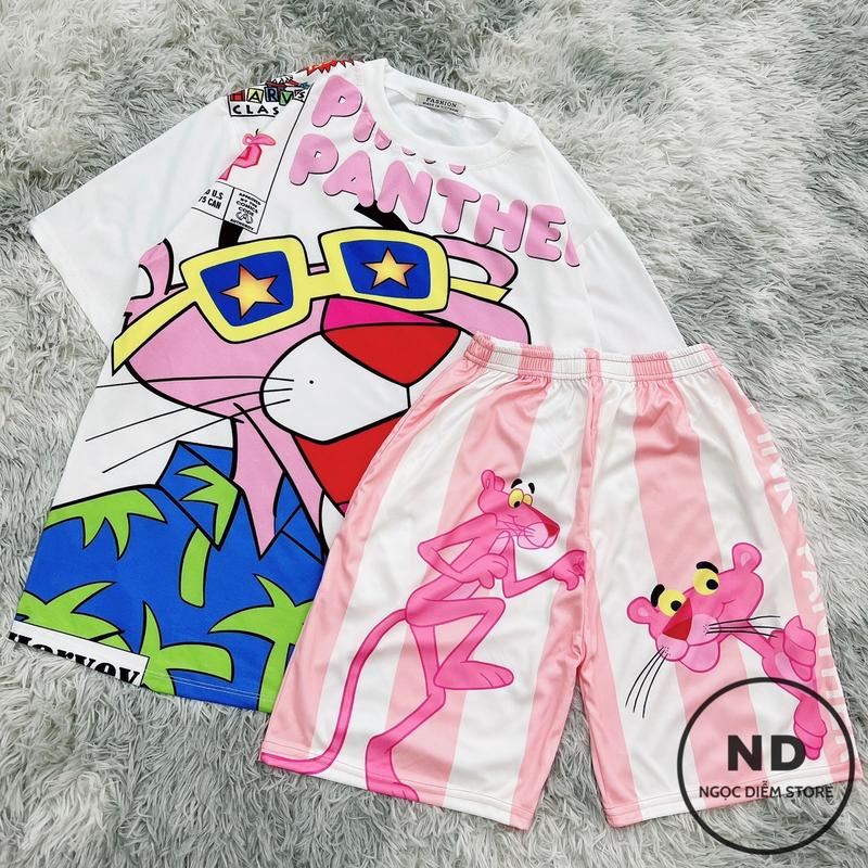  Bộ đùi áo quần cotton mẫu báo hồng mẫu mới  đồ mặc nhà đồ cặp đồ nhóm đồ lớp đồ chụp kỉ yếu đồ đi biển đồ ngủ nam đồ ngủ nữ 