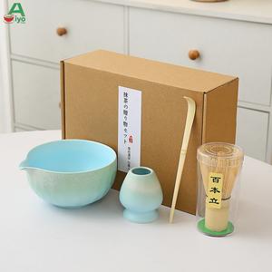 ชุดตีนผีมัทฉะ, AiyoCha, 4in1, เนื้อค้อนกันลื่น, วัสดุไม้ไผ่, พร้อมชามชาตาญี่ปุ่น, ตั้งตรง, เหมาะสำหรับบ้านและที่ทำงาน, พิธีเซน matcha  set  kit