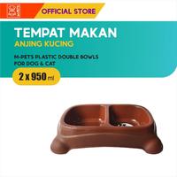 Gambar M-Pets Plastic Double Bowls 2 x 950 ml /Tempat Makan Hewan dari M-Pets Volk Pets Indonesia Kota Tangerang 5 Tokopedia