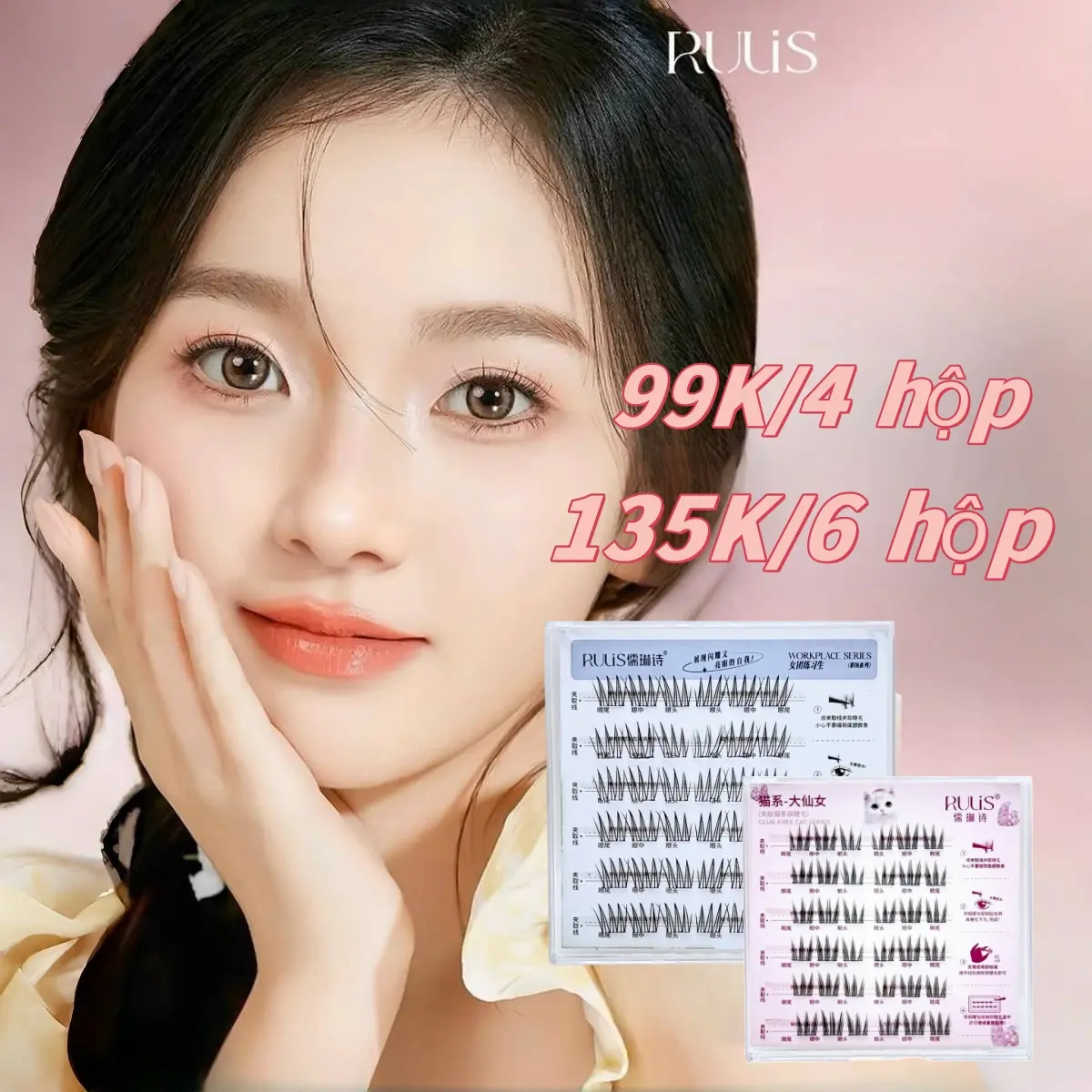 Lông Mi Giả Tự Dính Không Cần Dùng Keo Có Thể Tái Sử Dụng Nhiều Lần  (Tặng Nhíp) Mi Cong C không Gây Kích ứng