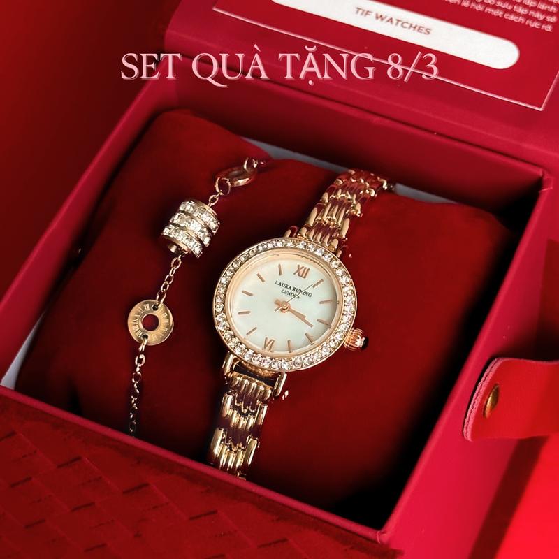 [Quà Sinh Nhật - Kỉ Niệm][TẶNG THIỆP VIẾT TAY] Hộp Quà Sinh Nhật Cho Nữ, Tết, Valentine - Đồng Hồ Vòng Tay CELINA Tif Watches Túi Nhung Xịn Sang Trọng Quà Kỷ Niệm, Noel, 20/10, 8/3 Women Titan