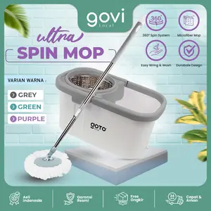 Goto [COD] Spin Mop Pel Lantai Putar Pembersih Lantai Super Mop 2 in 1