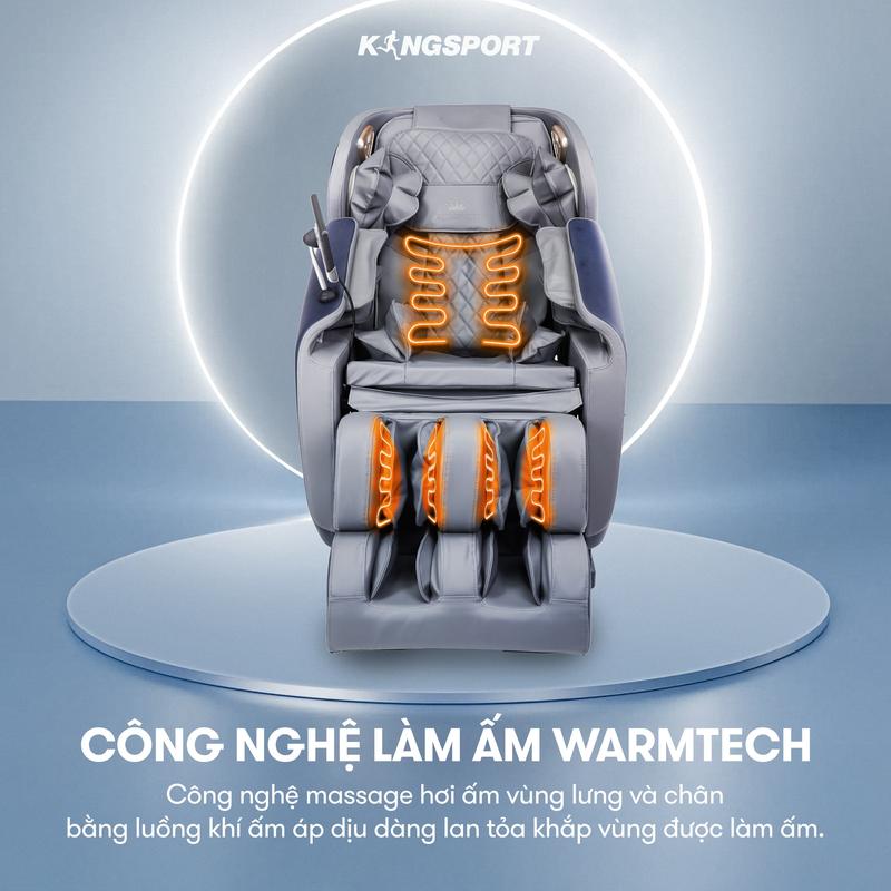 Ghế massage KINGSPORT G83 hệ thống con lăn hiện đại, con lăn lòng bàn chân 3 cấp độ, nhiệt hồng ngoại kép 6