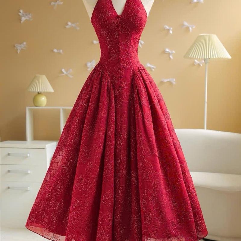 ĐẦM TƠ THÊU HOA ĐỎ KIM SA ĐI TIỆC, ĐU SỰ KIỆN, ĐI CHƠI, ĐẦM CỔ YẾM BLING BLING SANG CHẢNH LẤP LÁNH, ĐẦM TẾT, ĐẦM GIÁNG SINH, ĐẦM NOEL, ĐẦM TIỆC CUỐI NĂM CỰC XINH Women Dress Kim Tuyến 7