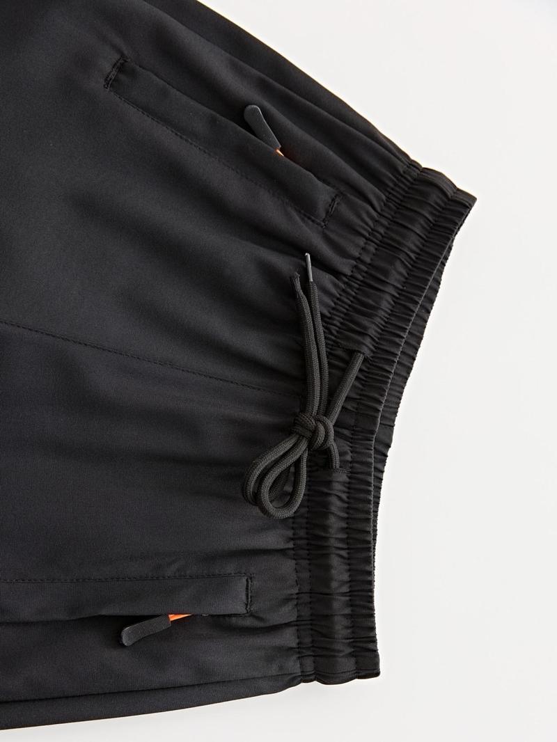 Product Introduction of Men's Solid Color Drawstring Waist Shorts, Casual Loose Pocket Track Shorts for Summer, Men's Bottoms for Daily Wear 3