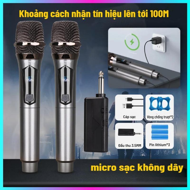  Rayhayes 2025Loa Bluetooth Karaoke Mini Bộ Micro Không Dây Khoảng Cách Truyền 100 Feet Pin Sạc 1800mAh Dành Cho Mọi Loa Kéo Âm Ly Vang Số mic gắn 