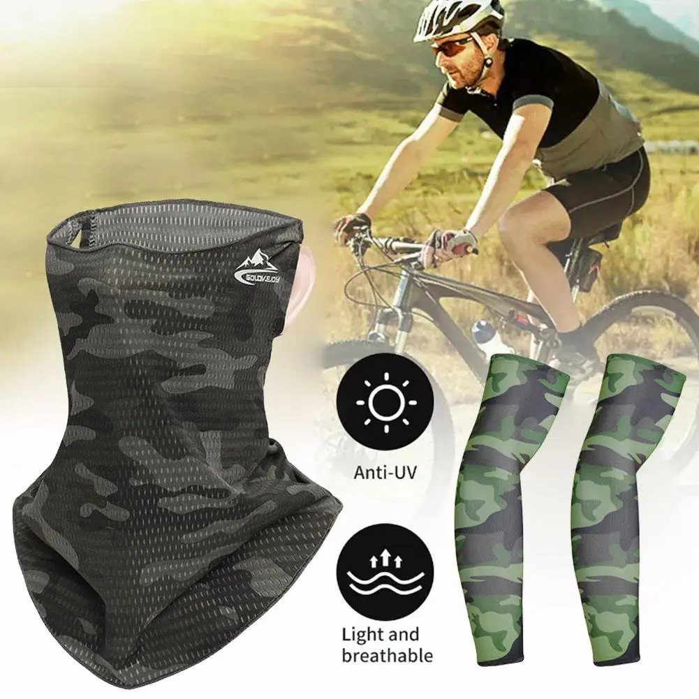 2Pcs Unisex Cooling Arm Sleeves Cover Sports Running UV Sun Protection Outdoor Men Fishing Cycling Sleeves For Hide Tattoos